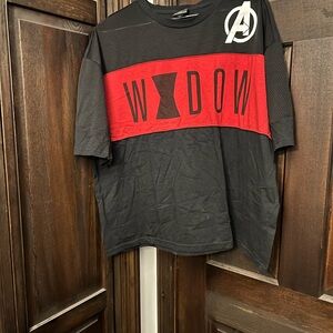 Marvel Black Widow Men's Black and Red Tee